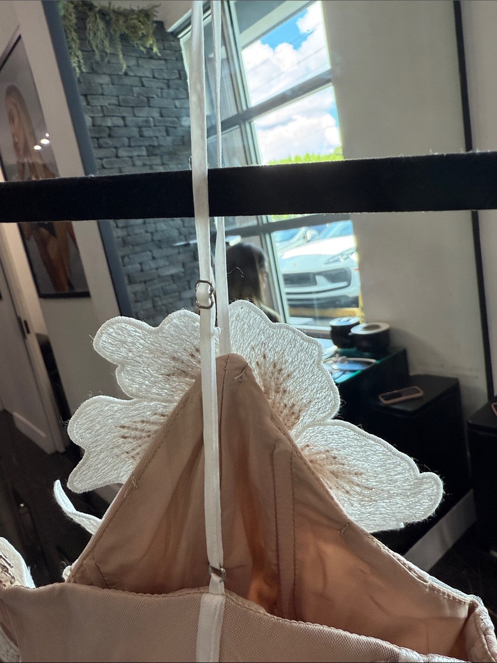 JW PEI Blush Mini Dress with White Floral Appliqué - Picture 3 of 4
